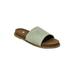 Women's Womens Faux Leather Open Toe Slide Footbed Sandal by GaaHuu in Sage Green (Size 8 M)