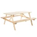 Outsunny 4 Seater Wooden Picnic Table Bench for Outdoor Garden or Patio w/ Parasol Cutout 150 cm