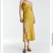 Zara Dresses | New Zara Satin Slip Lingerie Style Wedding Summer Bachelorette Dress Mustard S | Color: Green/Yellow | Size: S