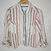 American Eagle Outfitters Tops | American Eagle Ae Stripe Linen Button Down Shirt Sz Medium Roll Tab Sleeves Boho | Color: Brown/Cream | Size: M