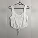 Free People Tops | Free People White Cotton Crochet Cropped Top Strappy Sleeveless Drawstring Xs | Color: White | Size: Xs