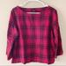 Madewell Tops | Madewell Black Red Plaid Buffalo Print Flannel Top With Pocket 3/4 Sleeve | Color: Red/White | Size: M