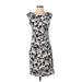 Lauren by Ralph Lauren Casual Dress - Party Scoop Neck Short sleeves: Gray Print Dresses - Women's Size 2