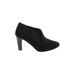 Karen Scott Heels: Slip-on Chunky Heel Minimalist Black Solid Shoes - Women's Size 7 1/2 - Almond Toe