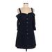 BCBGeneration Cocktail Dress - A-Line Sweetheart 3/4 sleeves: Blue Print Dresses - Women's Size 8