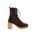 Free People Ankle Boots: Brown Print Shoes - Women's Size 39 - Round Toe