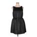 Kensie Casual Dress - Fit & Flare Crew Neck Sleeveless: Black Dresses - Women's Size X-Large