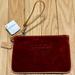 Coach Bags | Coach Suede Corner Zip Wristlet W/Logo Stamp | Color: Red/Tan | Size: Os