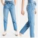 American Eagle Outfitters Jeans | American Eagle Women' 12 Highest Rise Paper Bag Mom Jean Belted Blue Medium Wash | Color: Blue | Size: 12