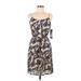 Tucker for Target Casual Dress: Tan Floral Motif Dresses - New - Women's Size Medium