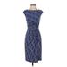 Lauren by Ralph Lauren Casual Dress - Sheath Crew Neck Short sleeves: Blue Dresses - Women's Size 4