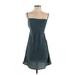 O'Neill Cocktail Dress - A-Line Square Sleeveless: Teal Solid Dresses - Women's Size X-Small