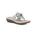 Wide Width Women's Cassia Slip On Sandal by Cliffs in Silver Metallic Smooth (Size 8 1/2 W)