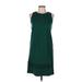 Ann Taylor Casual Dress - Shift: Green Solid Dresses - Women's Size 6