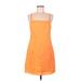 H&M Casual Dress - Mini Square Sleeveless: Orange Solid Dresses - Women's Size Medium