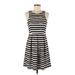 THML Casual Dress - A-Line: Ivory Stripes Dresses - Women's Size Medium