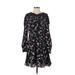 Tanya Taylor Casual Dress: Black Floral Motif Dresses - Women's Size 4