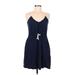 H&M Casual Dress: Blue Solid Dresses - Women's Size Medium