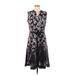 Simply Vera Vera Wang Casual Dress: Black Floral Dresses - Women's Size Medium