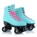 SMJ sport Damen Klassische Retro Rollschuhe | ABEC7 Kugellager | Mint Rosa Mädchen Classic Roller Skates Inliner Inlineskates | Gr. 35, 36, 37, 38, 39, 40, 41 (Türkis, 35)