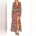 Free People Dresses | Free People Tilda Boho Wrap Maxi Dress Long Sleeve Womens Size Small | Color: Black/Red | Size: S