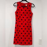 J. Crew Dresses | J.Crew Dress Red Polka Dot Women’s Size 4 A-Line Sleeveless Zip Up Style Dress | Color: Red | Size: 4