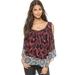 Free People Tops | Free People Top Boho Bohemian Print Blouse Size M | Color: Black/Red | Size: M