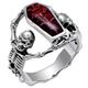HAODUOO Fashion Punk Vampire Coffin Skull Ring Rock Style Vintage Men's Finger Ring Motor Biker Jewelry Gift