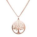 ANTOMUS® 18K ROSE GOLD VERMEIL SILVER TREE OF LIFE YGGDRASIL ADJUSTABLE NECKLACE "THREE CHAINS IN ONE" 26"-28"-30"