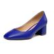 Zamikoo Women's Square Toe Block Heel Court Shoes Slip On 2 Inches Low Heel Shoes Classic Dress Shoes for Wedding Party Office Matte Royal Blue EU40