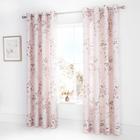 Catherine Lansfield Canterbury Floral 66x72 Inch Lined Eyelet Curtains Two Panels Blush Pink