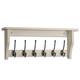 Maine Furniture Co. Lewiston Coat Hook Shelf in French Grey 6 Hooks