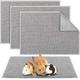 4 Pcs Guinea Pig Cage Liner Guinea Pig Bedding Washable Fleece Pee Pads Reusable Guinea Pig Training Mat Small Animal Sleeping Bed for Guinea Pigs Rabbit Bunny Hamster (16 x 24 Inch,Light Gray)