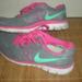 Nike Shoes | Nike Flex Run Brand Shoes Pink Size 8 | Color: Gray/Pink | Size: 8