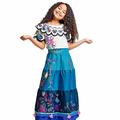Disney Store Official Mirabel Costume For Kids, Encanto, 1 Pc, Dress with Appliques and Embroidered Details, Kids Dressing Up Costume, Dress Up Halloween Costume or for Playtime - 7-8 Years