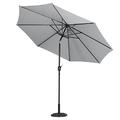 XEMQENER 3M Cantilever Parasol with Floral Base, Outdoor Garden Tilting Umbrella with Crank Handle for Outdoor Garden, Camping, Patio and Seaside, UV50+ Protection, Waterproof, Light Grey