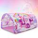 Wowangce Unicorn Tent for Kids Large Princess Tent for Toddler Girl Unicorn Princess Playhouse Tent with Colorful Star String Lights Foldable Tent for Kid with Carry Bag for Indoor Playhouses Kid Gift