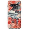 Hülle für Galaxy S10+ Piano Ornament Aquarell Blumen Musik Klavier