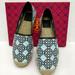 Tory Burch Shoes | New Tory Burch Size 7.5 Canvas 4 T Espadrille Flats Slip On Shoes In Cadet Blue. | Color: Blue | Size: 7.5