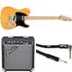 Bundle of Squier by Fender Affinity Series Telecaster, E-Gitarre, Butterscotch Blonde + Fender Frontman 10G, Gitarrenverstärker + Fender Professional Series Instrumentenkabel, 3m, Gerade/Abgewinkelt