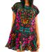 Free People Dresses | Free People Dress Womens Size Xs Strawberry Fields Black Floral Mini | Color: Black/Pink | Size: Xs