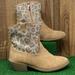 Michael Kors Shoes | Micheal Kors Fia Fiona Rhinestone Cheetah Print Boots Women's Sz 6 | Color: Silver/Tan | Size: 6