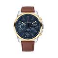 Tommy Hilfiger Analogue Multifunction Quartz Watch for Men with Light Brown Leather Strap - 1791561