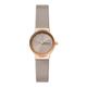 Skagen Watch for Women Freja Lille, Two Hand movement, 26mm Rose Gold Recycled Stainless Steel (At Least 50%) case with a Eco Leather strap, SKW3005