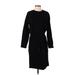 Vince. Casual Dress - Sheath Crew Neck 3/4 sleeves: Black Solid Dresses - Women's Size Small