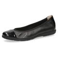 Ballerina CAPRICE Gr. 36, schwarz (schwarz, glänzend) Damen Schuhe Ballerinas Loafer, Slipper, Festtags Schuh mit Lack-Details
