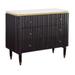 Davina Transitional Black & Gold Three Drawer Chest with Marble Top