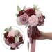 Artificial Rose Bouquet, Portable Fake Flowers for Wedding Party Living Room Rose Flower for Vase Home Wedding Decorations