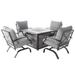 Grey 4-Person Outdoor Seating Group with Fire Pit Table