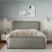 King Size Metal Bed Frame with Curved Upholstered Headboard and Footboard Bed with Under Bed Storage, Heavy Duty Metal Slats